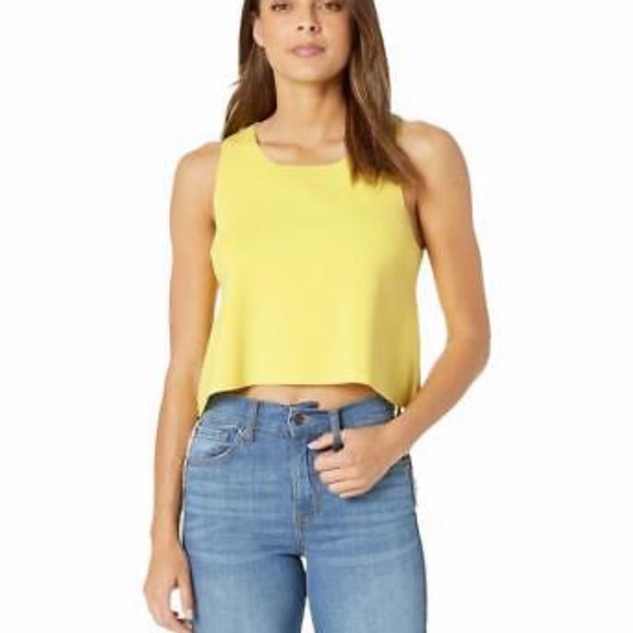 BCBG Max Azria daffoldil yellow crop top, with slit back - Size large - Picture 3 of 7